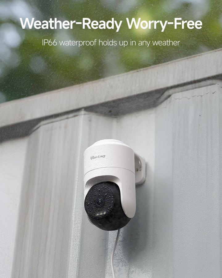 VIMTAG Cámara de seguridad para exteriores Pan\/Tilt, 2.5K 4MP WiFi...
