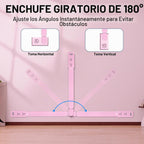 Extensor de toma de corriente eléctrica: cuenta con USB-A, USB-C y 2 salidas de CA, se extiende de 22 a 34 pulgadas, gira tomas de acceso de 180° de difícil acceso, enchufe de pared, mesitas de noche, sofás, escritorios y más