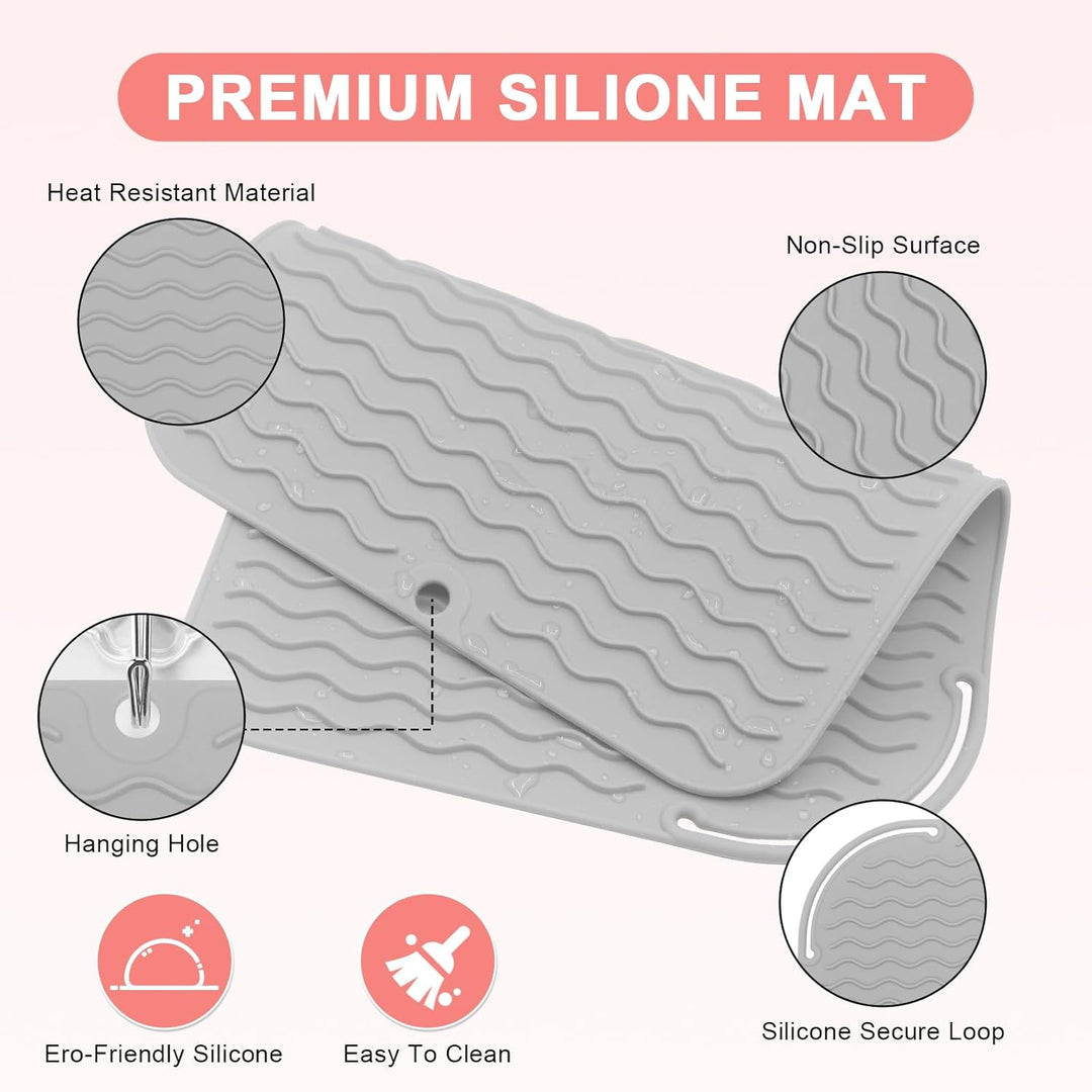 Suafrnut Alfombrilla de silicona resistente al calor, funda portáti...