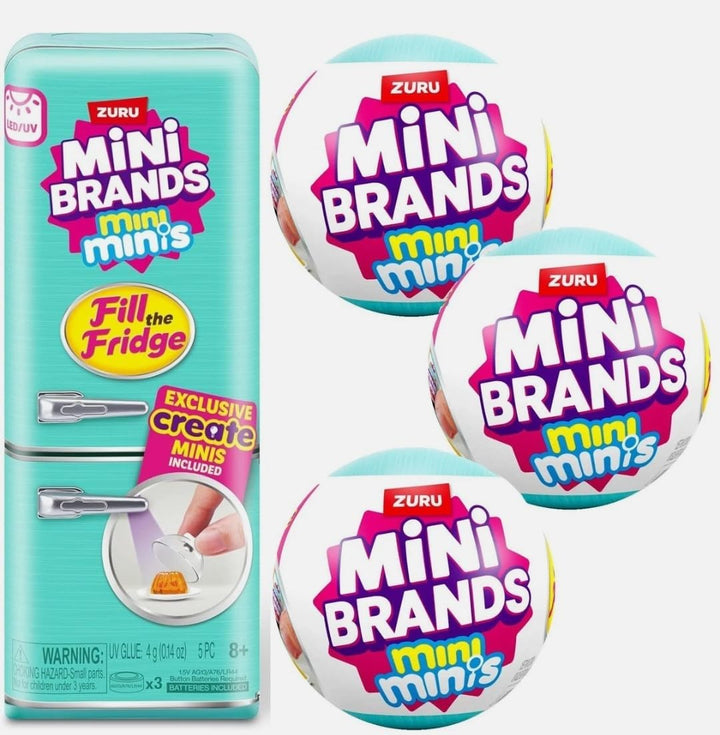 ZURU Mini Minis Refrigerador + 3 Cápsulas, Set para Llenar el Refri...