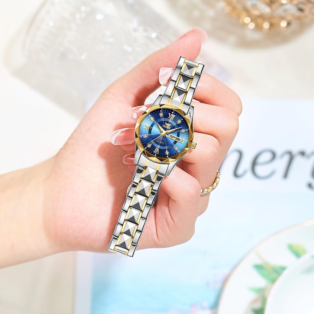 OPK Relojes para Mujer Estilo Business, Reloj Femenino con Correa de Acero Inoxidable, Reloj de Muñeca para Damas