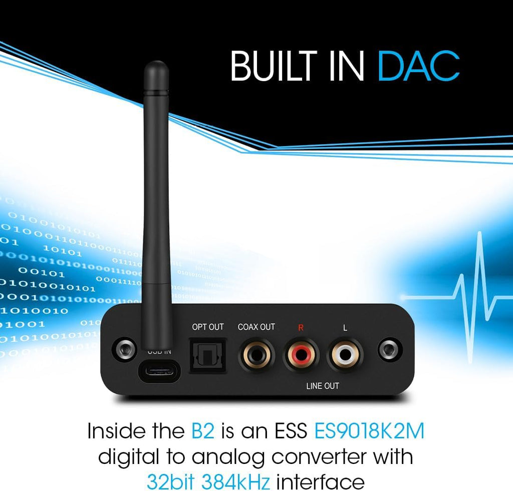 Receptor de audio Bluetooth de alta fidelidad B2 LDAC aptX HD para estéreo