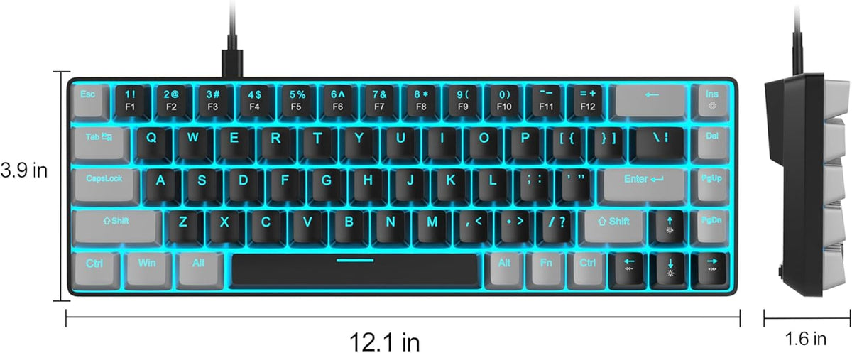 MageGee MK-Box - Teclado mecánico portátil 60% para juegos, retroil...