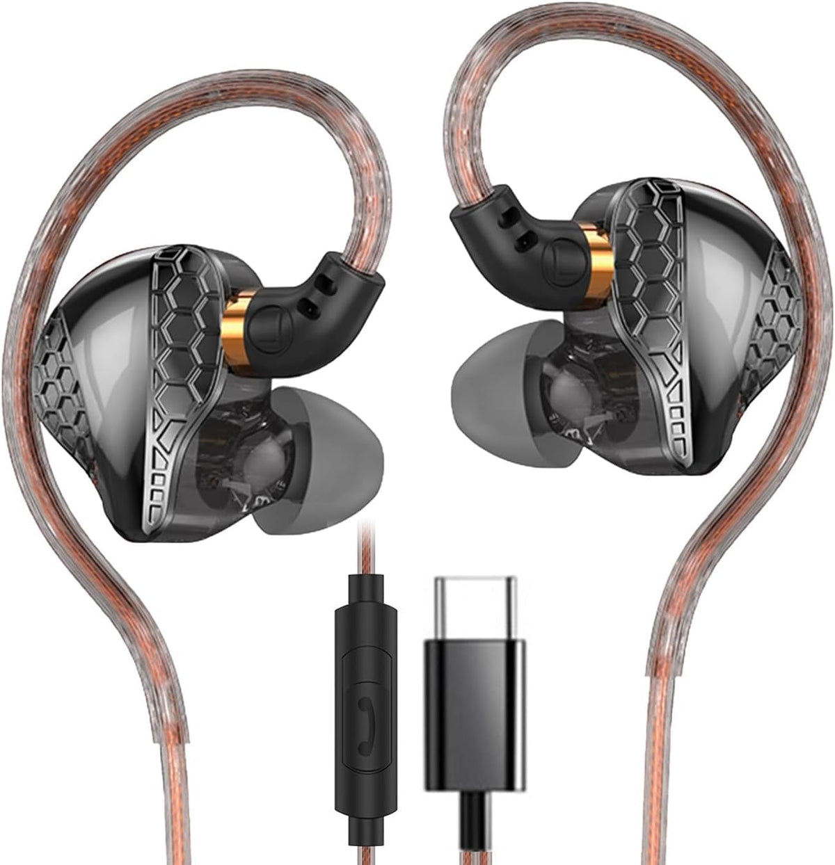 Auriculares USB C para iPhone 16 15 Pro Max Plus, H89 tipo C con mi...