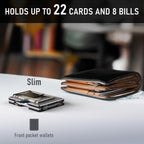 Cartera minimalista con bisagras mejorada para hombres, cartera con bloqueo RFID