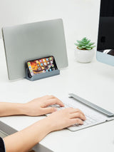 JARLINK Soporte vertical para laptop de diseño 2 en 1, soporte de a...