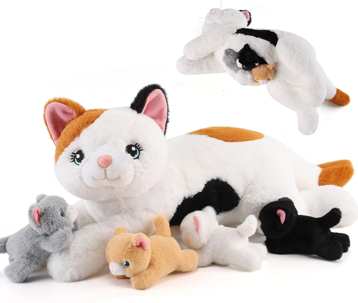 gnomantic Animales de peluche de gato con bebés en el interior