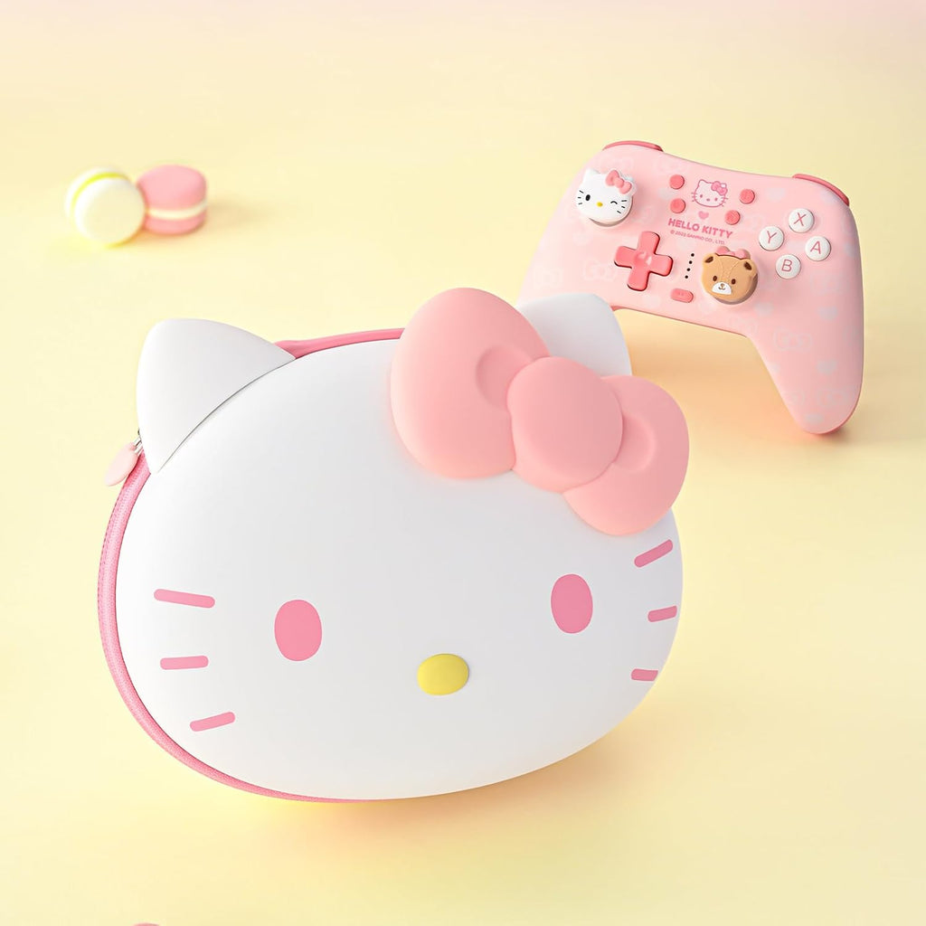 Funda protectora Kuitmor Cute Game Controller, estuche rígido portátil para viaje con diseño de gato caricatura compatible con PS4 PS5 Switch Pro Xbox con bolsillo interno para accesorios