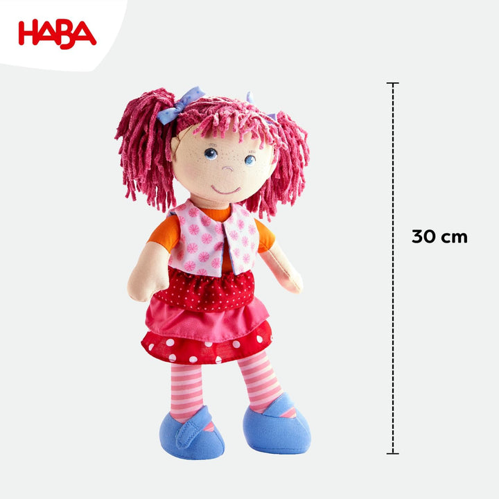 HABA Lilli-Lou Muñeca Blanda de 12 Pulgadas con Cabello Rosa en Col...