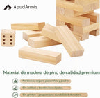 ApudArmis 60 piezas de torre de caída, apilamiento de madera de pino de 5