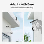 SEHMUA - Cámaras de seguridad solares 2K para exteriores, Blanco, Paquete de 2 cámaras WiFi