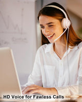 JIAMQISHI Auriculares USB con micrófono para PC, auriculares de dia...