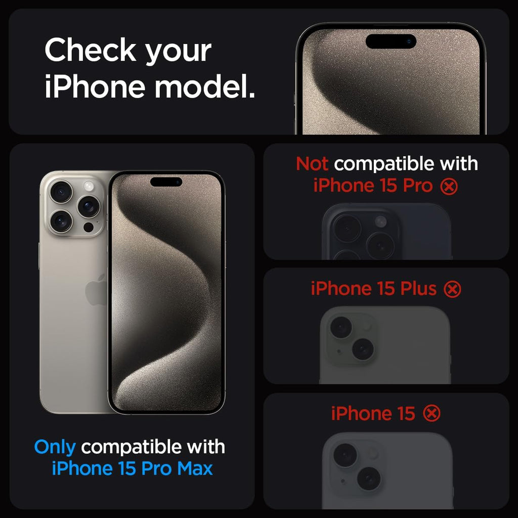 Spigen GlasTR EZ FIT Protector de Pantalla de Privacidad para iPhone 15 Pro Max