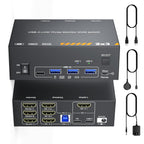 KVM Switch 3 Monitores MST 1 Laptop 1 Escritorio, Reyoten Triple Monitores
