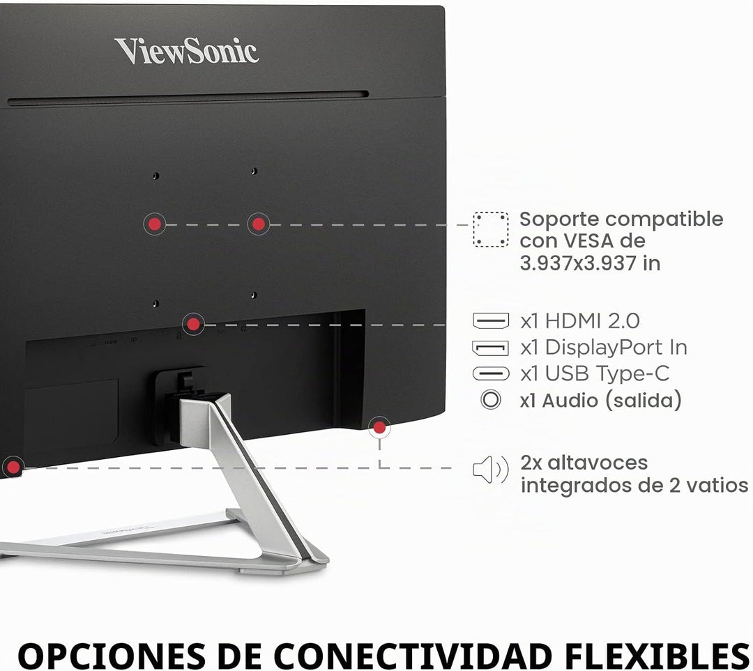 ViewSonic VX2776-4K-MHDU Monitor 4K de 27 pulgadas, IPS con USB-C d...