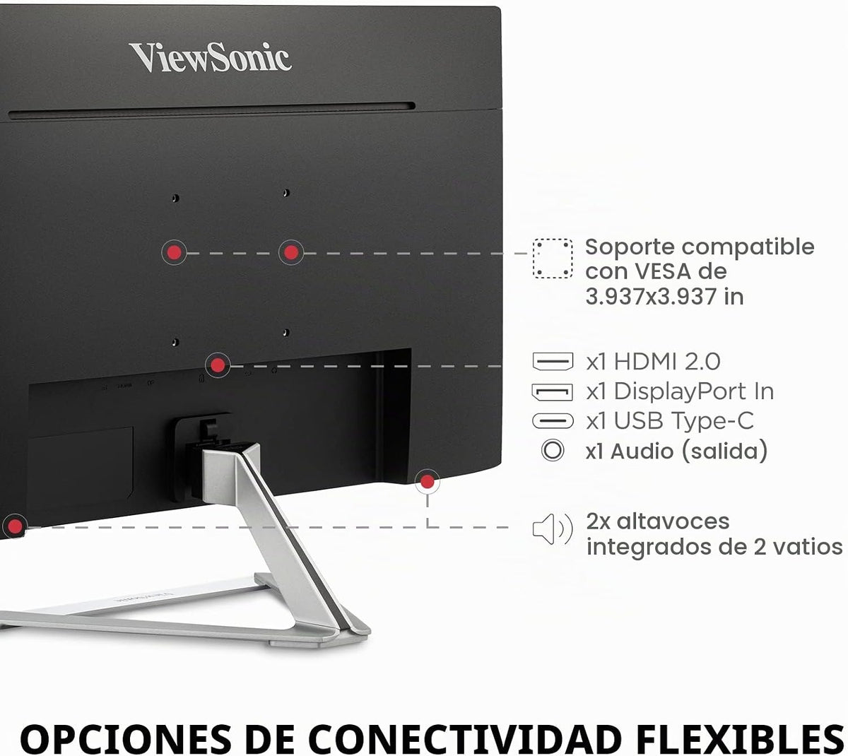 ViewSonic VX2776-4K-MHDU Monitor 4K de 27 pulgadas, IPS con USB-C d...