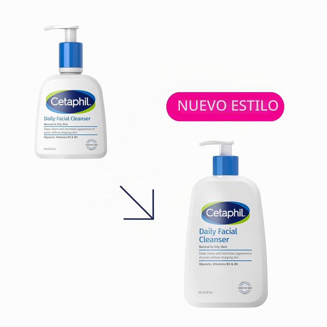 Limpiador facial de Cetaphil, limpiador facial diario para pieles s...