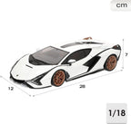 Bburago - Lamborghini Sian FKP 37, 1:18 escala de coche de metal a escala, blanco, 3+