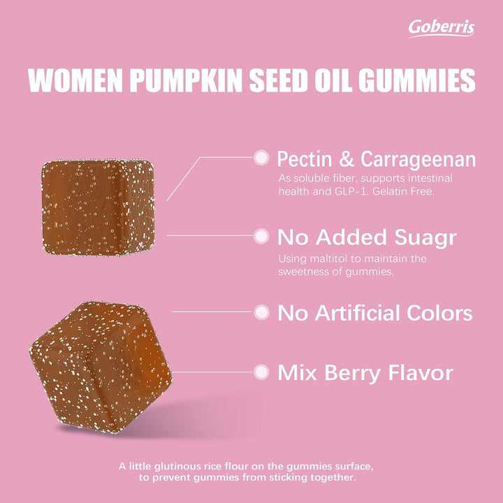 Goberris Gomitas de aceite de semilla de calabaza para mujeres, Saw...
