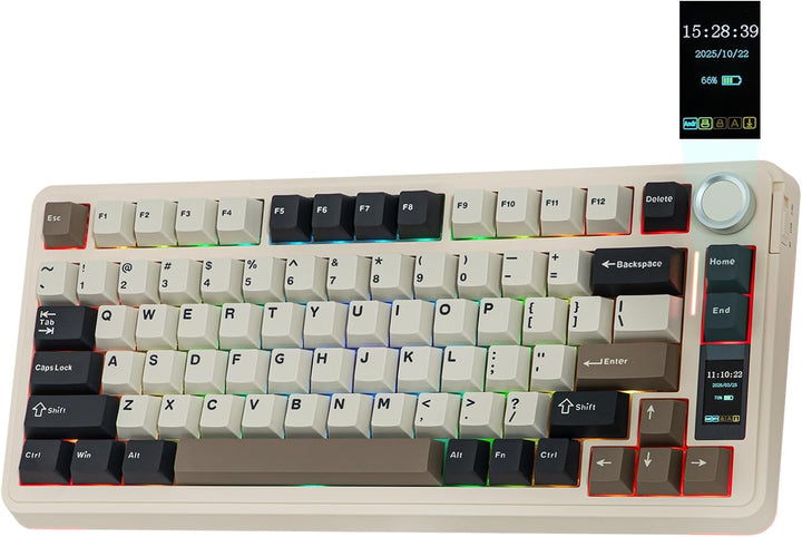 EPOMAKER X Aula EA75 MAX Teclado inalámbrico para juegos con pantal...