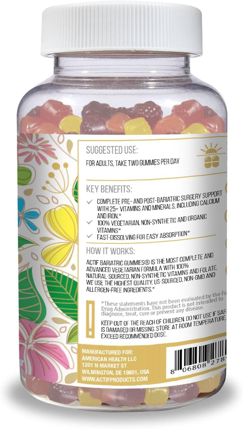 ACTIF Gomitas bariátricas orgánicas con más de 25 vitaminas y miner...