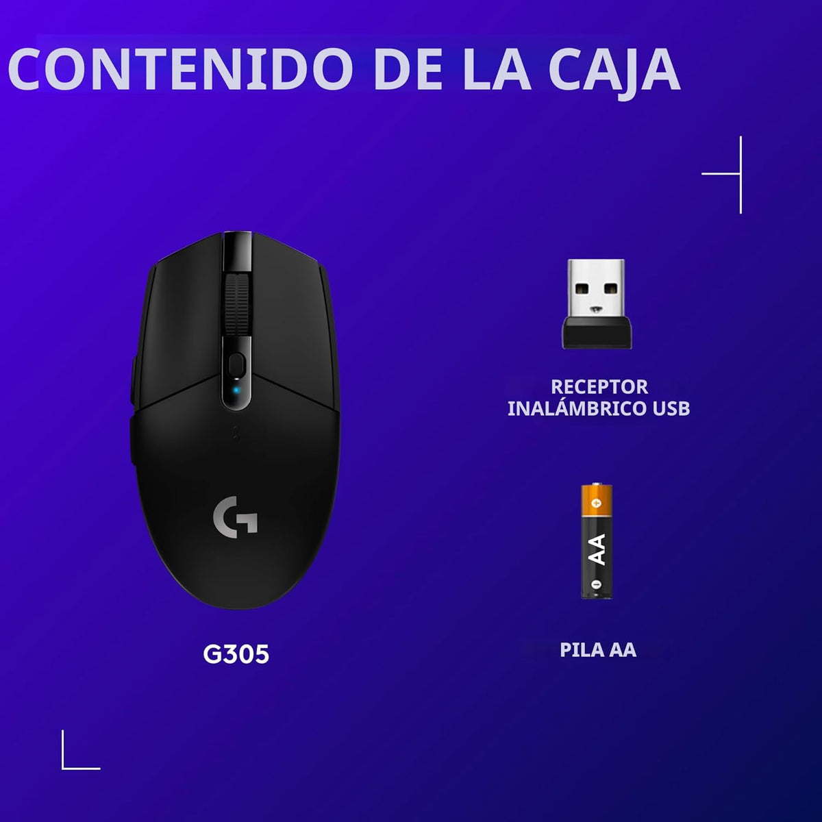 Logitech G 305 LIGHTSPEED - Mouse inalámbrico para juegos, sensor H...