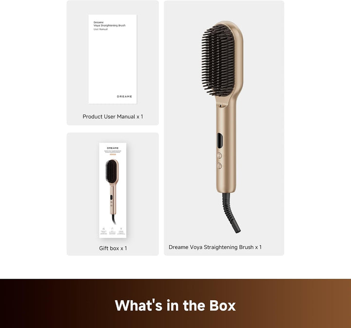 Dreame Voya Hair Straightener Brush, PTC Heating Straightening Comb...