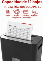 Staples Trituradora de papel de corte cruzado de 12 hojas, silenciosa