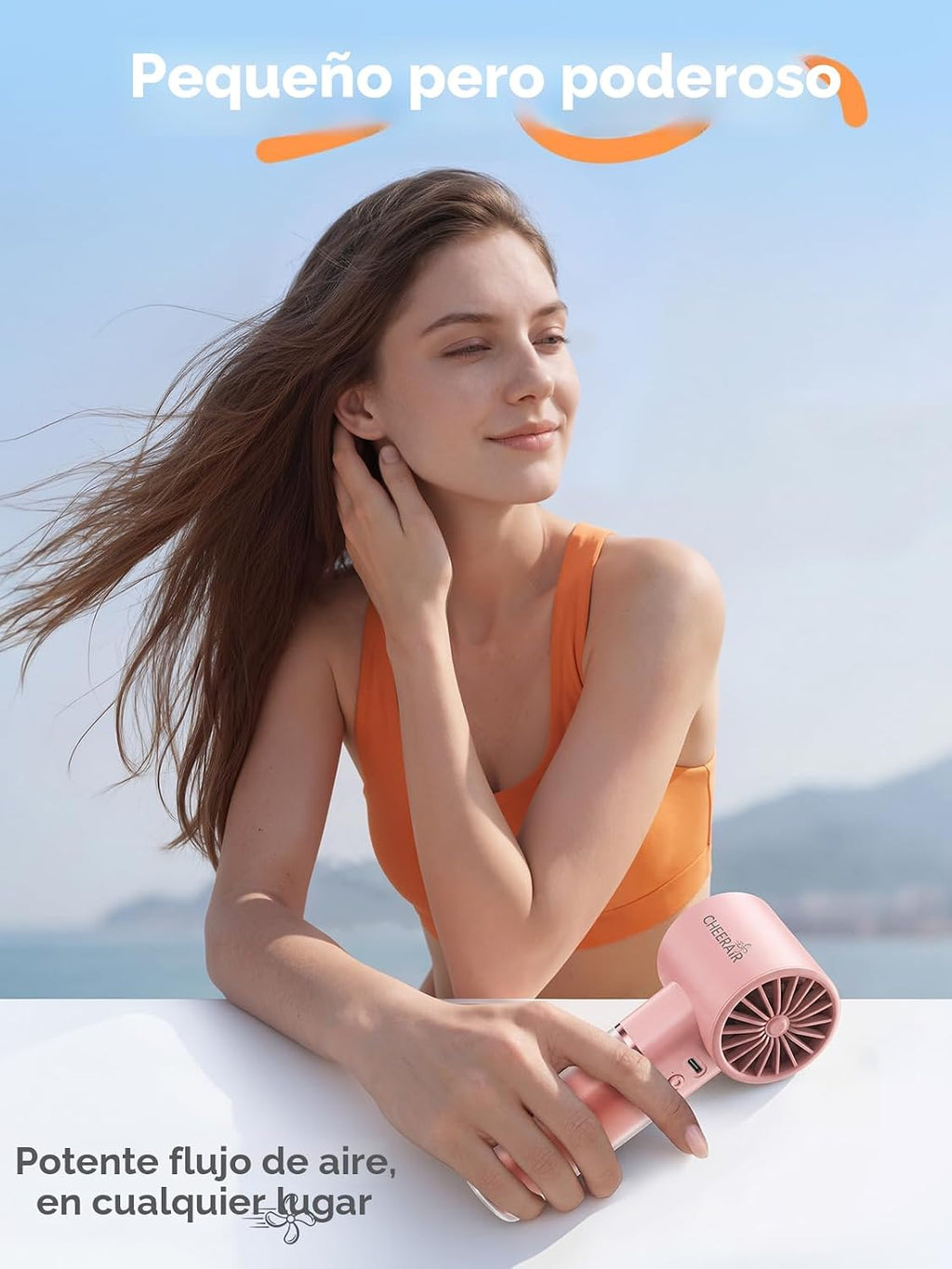 CHEERAIR - Ventilador portátil de mano, mini ventilador recargable...