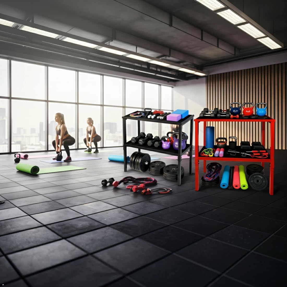 Rack Ajustable para Mancuernas/Kettlebells 500-800LB Pesado con Cobertura Opcional