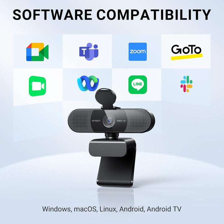 EMEET 2024 Cámara web C960 mejorada para PC, enfoque automático, 10...