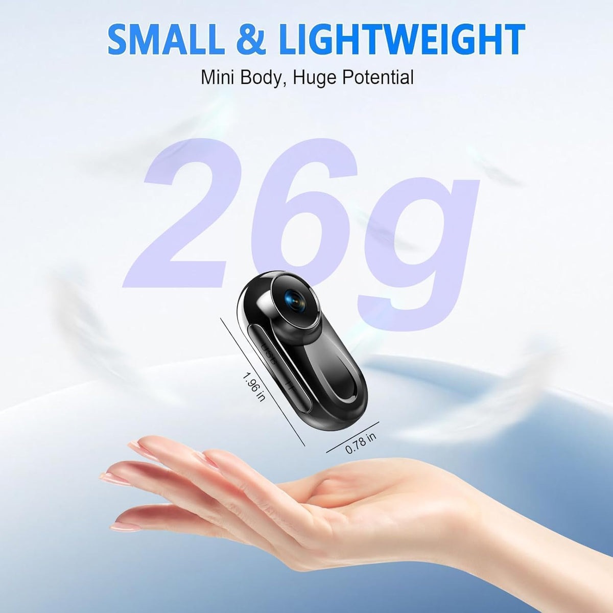 Mini cámara corporal 1080P, 512G pulgar Vlogging Cam grabación manos libres, cámara de acción con clip de rotación de 360° y clip magnético, grabadora de video portátil para viajar/motocicleta