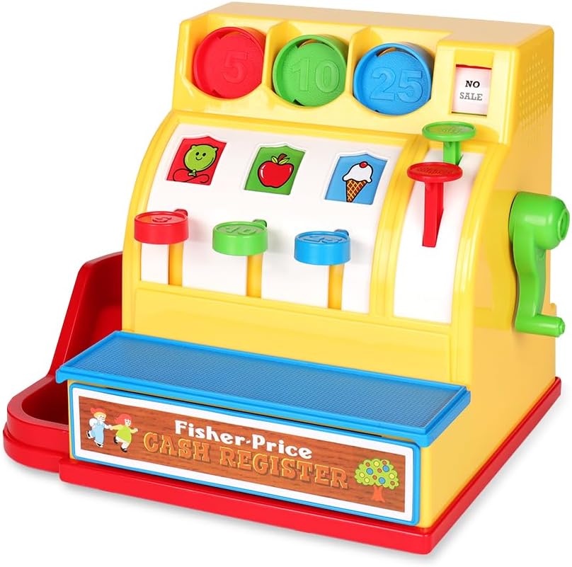 Fisher-Price Classics - Caja Registradora Retro - Gran regalo preescolar para niñas y niños, niños pequeños, regalo de cumpleaños, Navidad, festividades, edades 2+