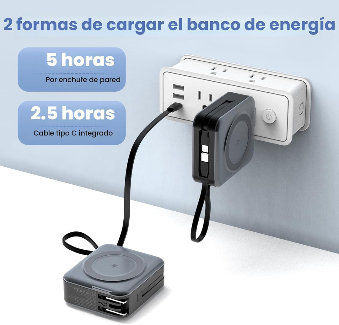 para Magsafe Cargador portátil con enchufe de pared AC, Banco de en...