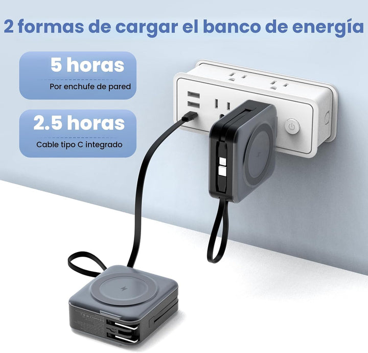 para Magsafe Cargador portátil con enchufe de pared AC, Banco de en...
