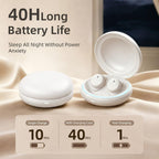 NE92 - Audífonos para dormir, ultra mini auriculares para dormir de lado 0.11 oz, auriculares inalámbricos Bluetooth 6.0, tiempo de reproducción de 40 horas, sonido estéreo de alta fidelidad