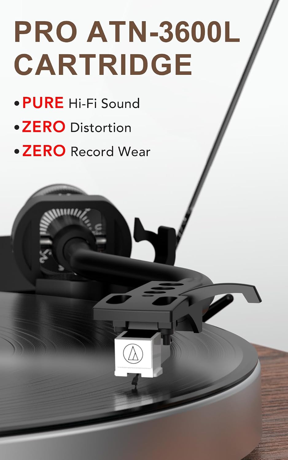Seasonlife® Tocadiscos todo en uno con 4 altavoces y Bluetooth, marrón