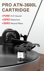 Seasonlife® Tocadiscos todo en uno con 4 altavoces y Bluetooth, marrón