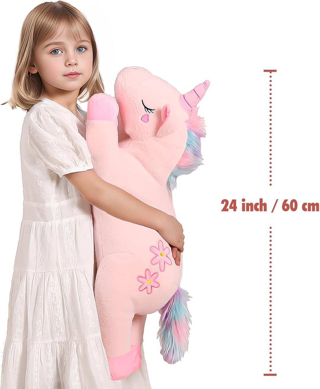 Tianmihou - Linda almohada de peluche de unicornio gigante rosa de...
