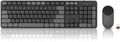 Whalices 52 Combo de teclado y mouse inalámbricos, teclas planas gr...