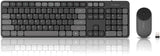 Whalices 52 Combo de teclado y mouse inalámbricos, teclas planas gr...