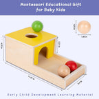 Adena Montessori Kit de Juego de Madera 4 en 1 para Bebés de 6-12 Meses