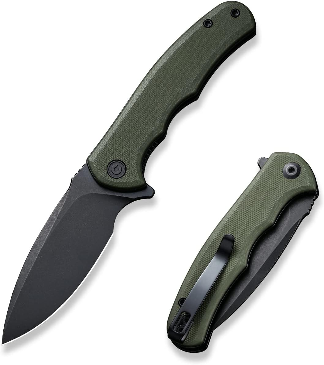CIVIVI Mini Praxis - Cuchillo de bolsillo plegable, hoja de acero D2 de 2.98 pulgadas, mango G10, pequeño cuchillo EDC con clip de bolsillo para hombres y mujeres, cuchillos afilados para campamento