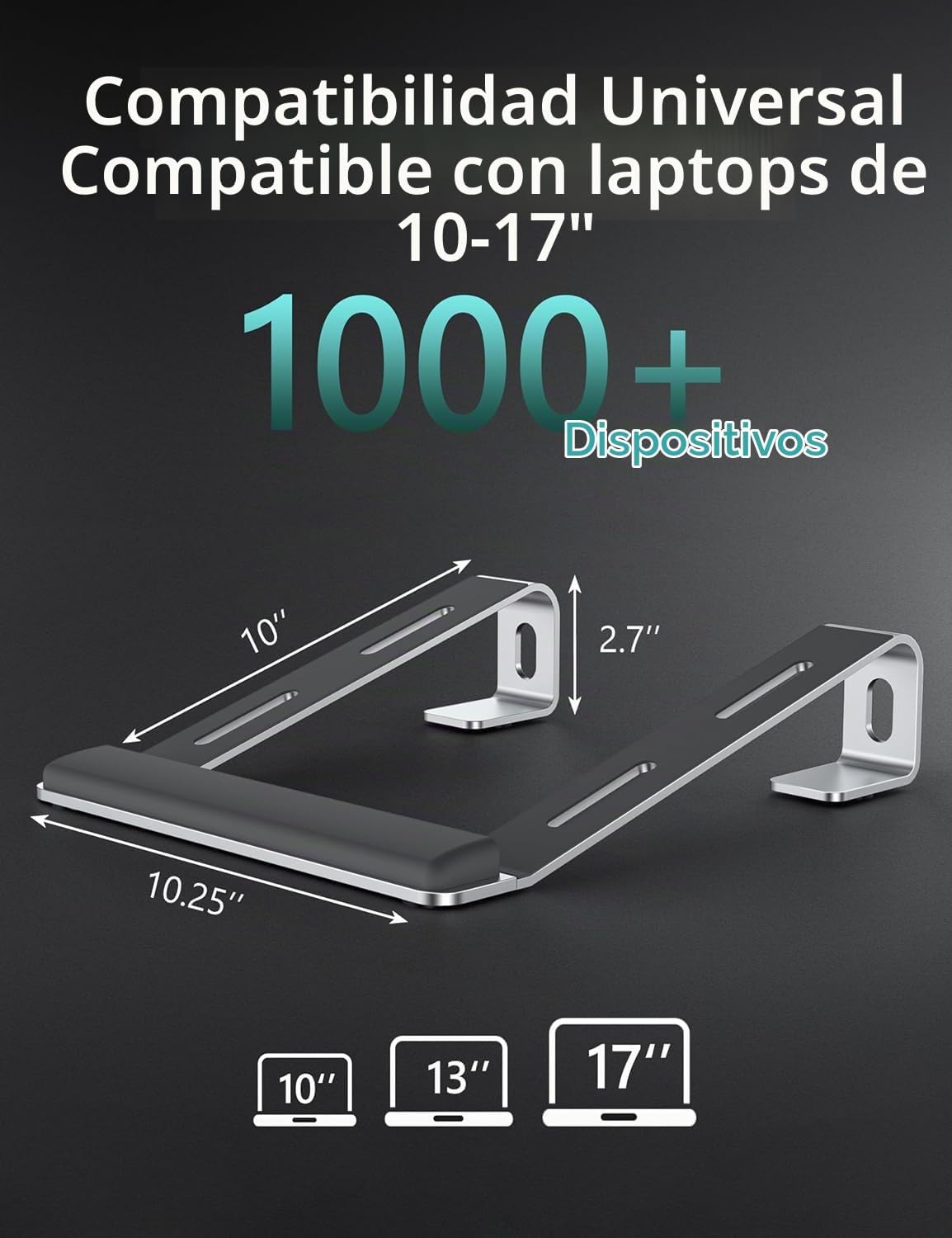 JCZT Soporte de aluminio para laptop, soporte para portátil con rep...