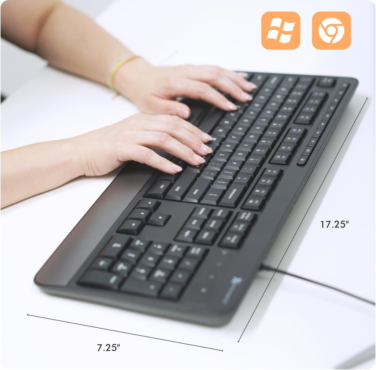 Teclado con cable X9, escritura cómoda, teclado USB ergonómico de t...