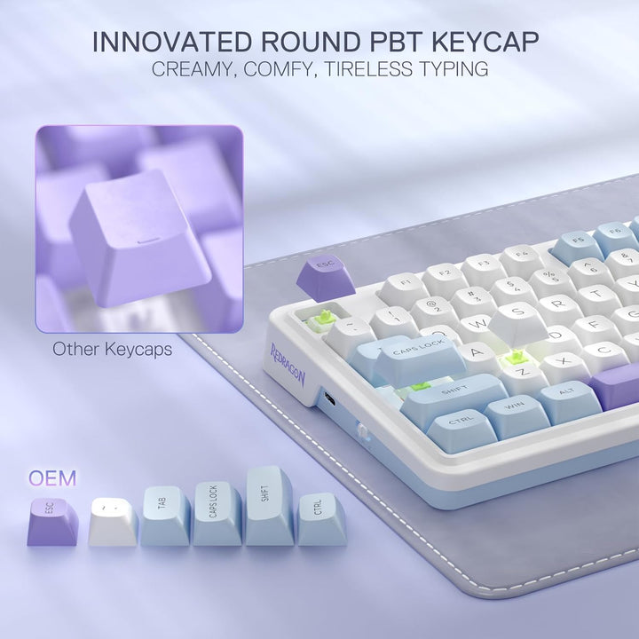 Redragon K673 MAX 75% teclado para juegos RGB inalámbrico con junta...