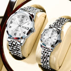 OLEVS Relojes de Pareja de San Valentín - Lujo, Moda para Hombre y Mujer, Juego de Relojes