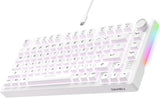 DAREU EK75 Teclado mecánico con cable, teclado 75% con perilla de v...