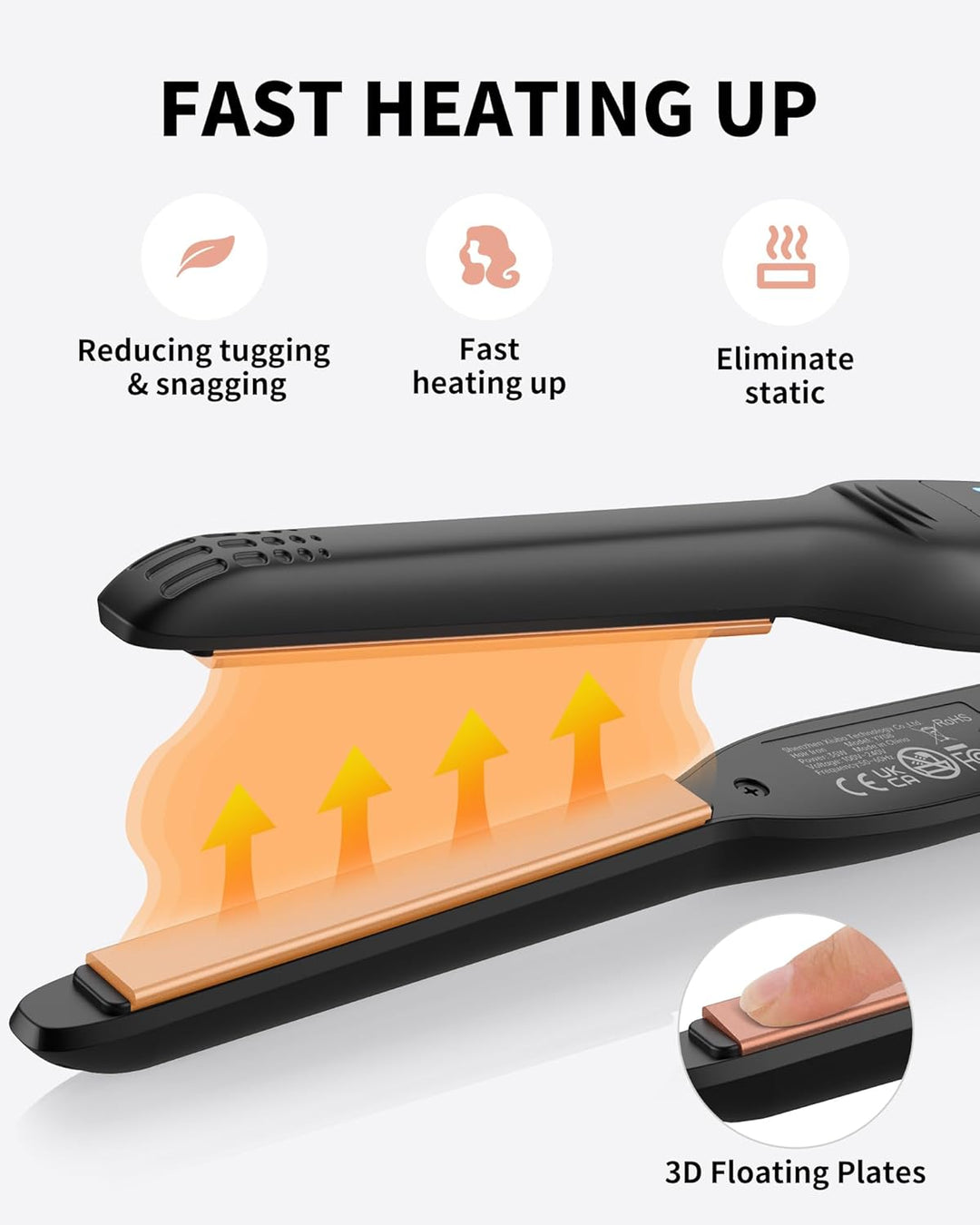 Plancha plana pequeña para cabello corto, plancha plana de lápiz de...