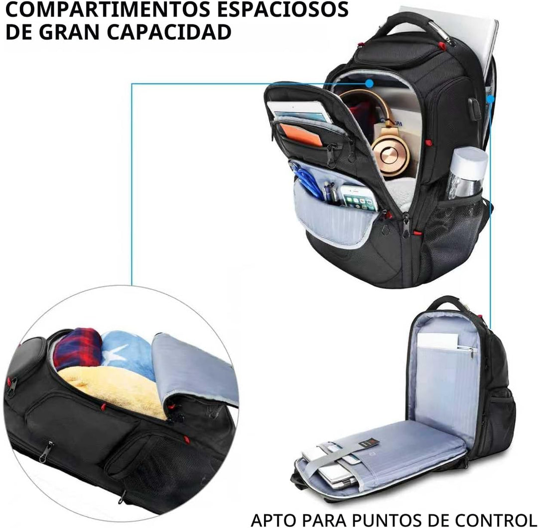 KROSER Mochila para laptop compatible con TSA de 17.3 pulgadas XL,...